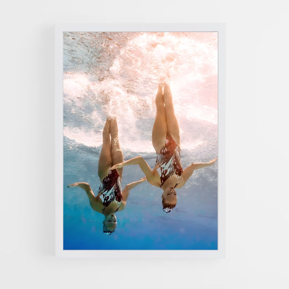 Poster Synchronized de diving – affiche Plongeon synchronisé (vue 3)